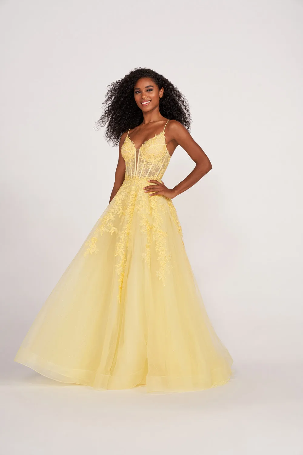 Stunning Ellie Wilde EW34036 Elegant Evening Dress with Intricate Embellishments and Flattering Silhouette