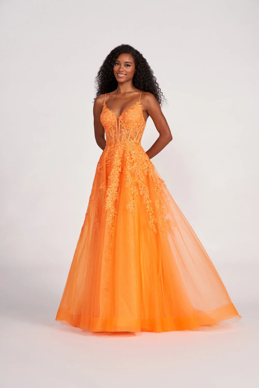 Stunning Ellie Wilde EW34036 Elegant Evening Dress with Intricate Embellishments and Flattering Silhouette