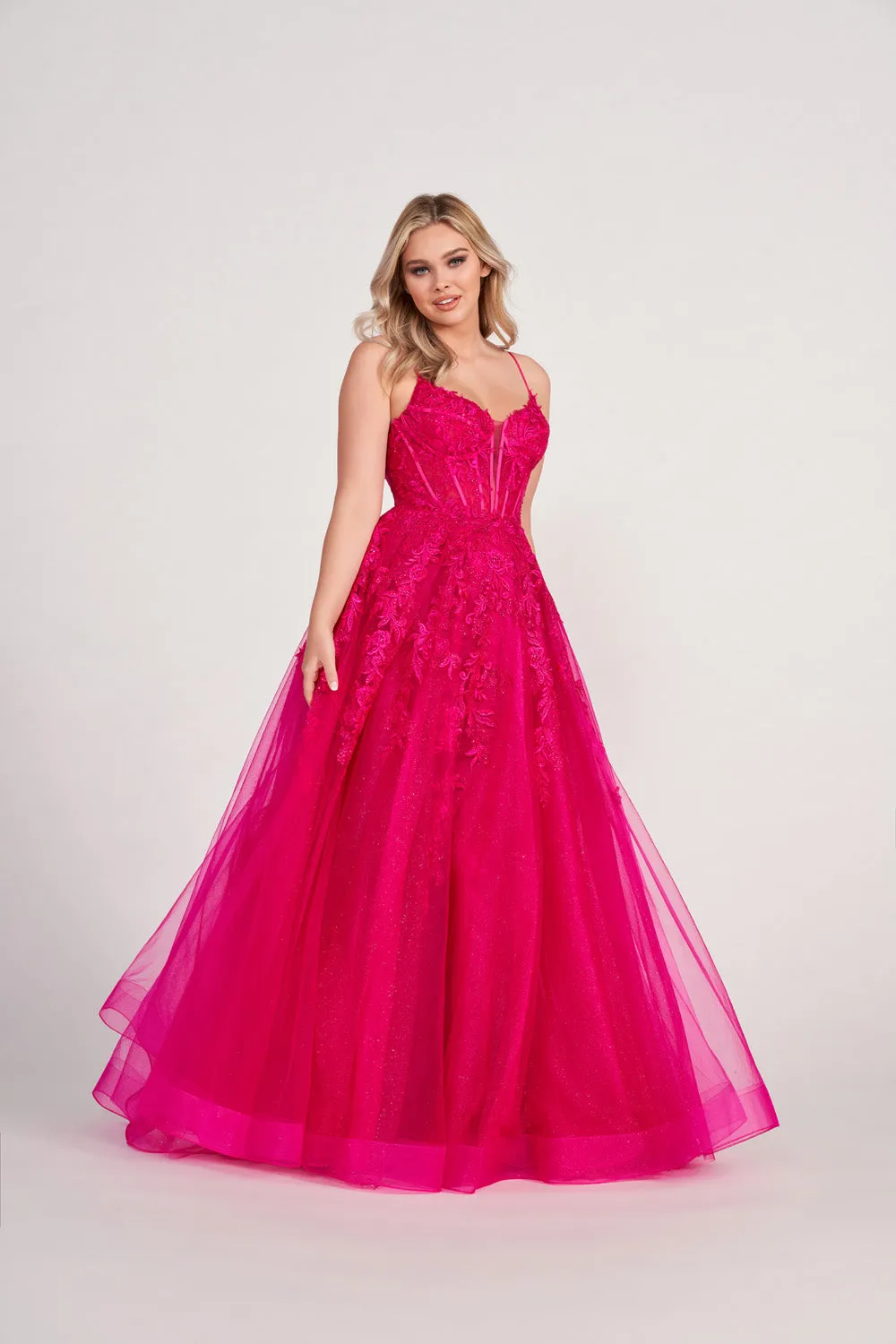 Stunning Ellie Wilde EW34036 Elegant Evening Dress with Intricate Embellishments and Flattering Silhouette