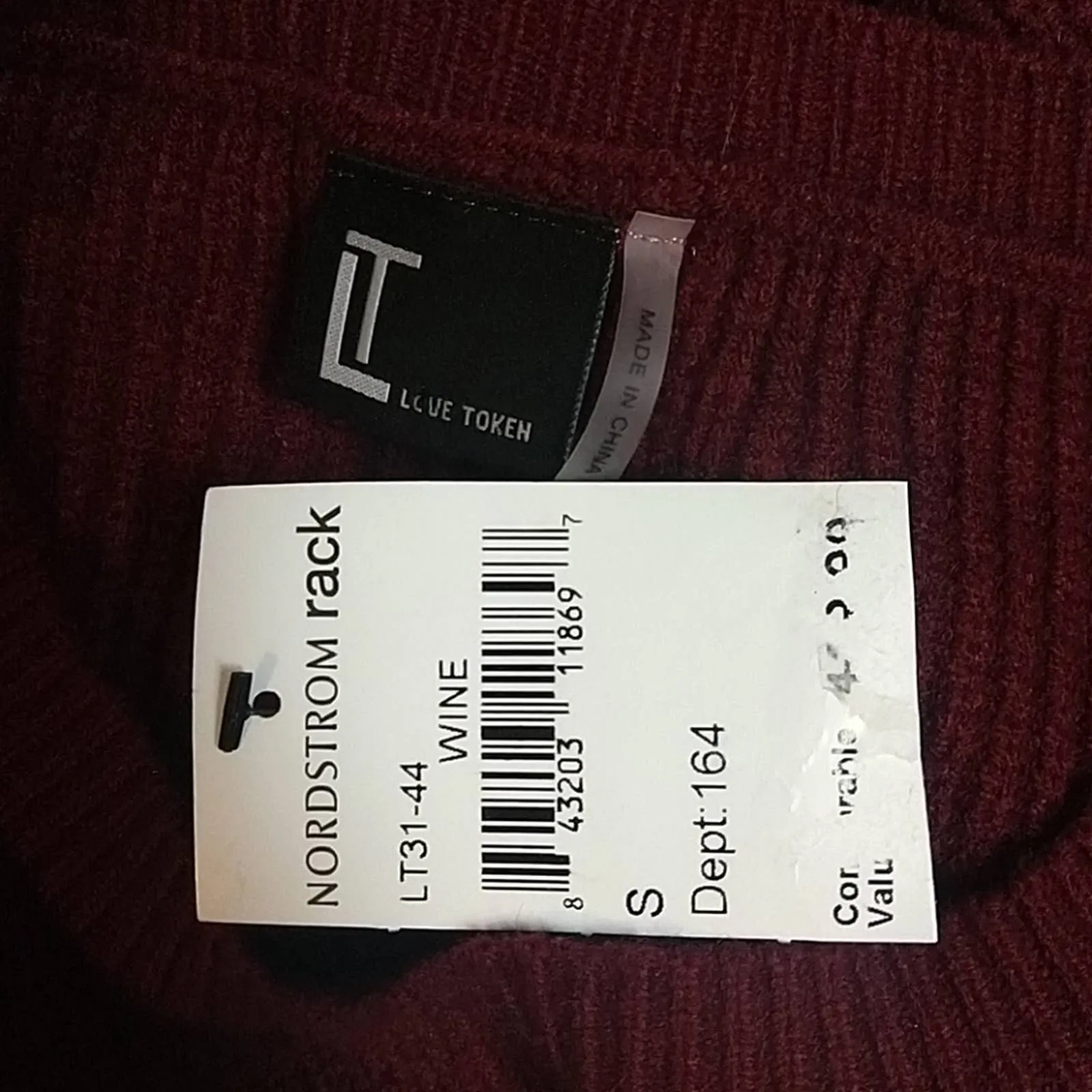Love Token Faux Fur Cuff Knit Sweater Wine