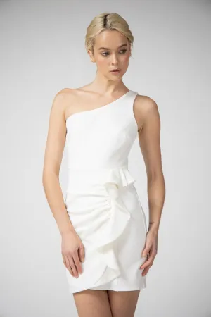 One Shoulder White Dress